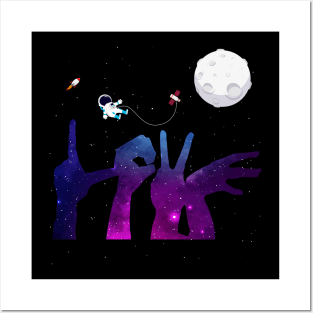 Love space galaxy valentine day gift idea Posters and Art